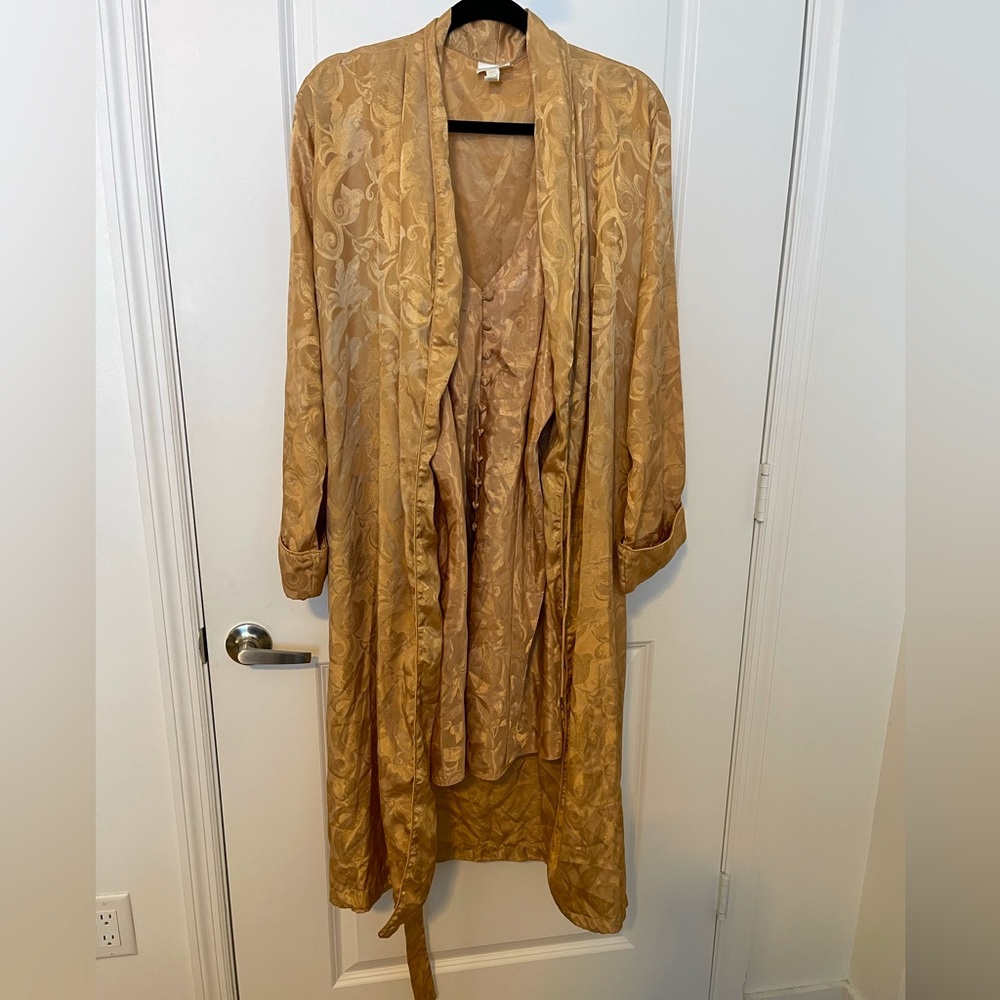 Vintage Adonna Lingerie Slip & Robe Set